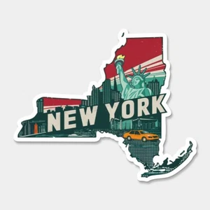 New York State Printed Sticker Vinyl Decal USA NY United States Car Window - Picture 1 of 1
