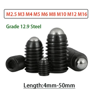Feder Kugelkopf Madenschraube 12,9 Stahl Innensechskant Madenschrauben metrisch M2,5 - M16 - Bild 1 von 69