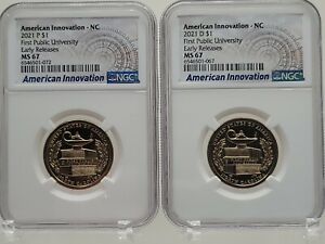 2021 P&D American Innovation Dollar $1 North Carolina First MS-67 2-Coin Set