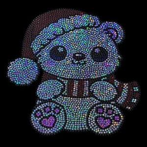 Polar Bear Rhinestone Christmas Shirt – Cute Holiday Tee, 100% Cotton Gift Idea - Picture 1 of 2