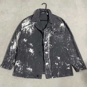 Vintage Military Jacket M/L Work Paint Bleached Deck Coat Navy USA Utility USED - Picture 1 of 16