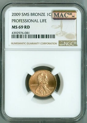 2009 LINCOLN CENT NGC MS69 RD SMS PROFESSIONAL LIFE PENNY TOP POP RED SPOTLESS! - Image 1 of 4