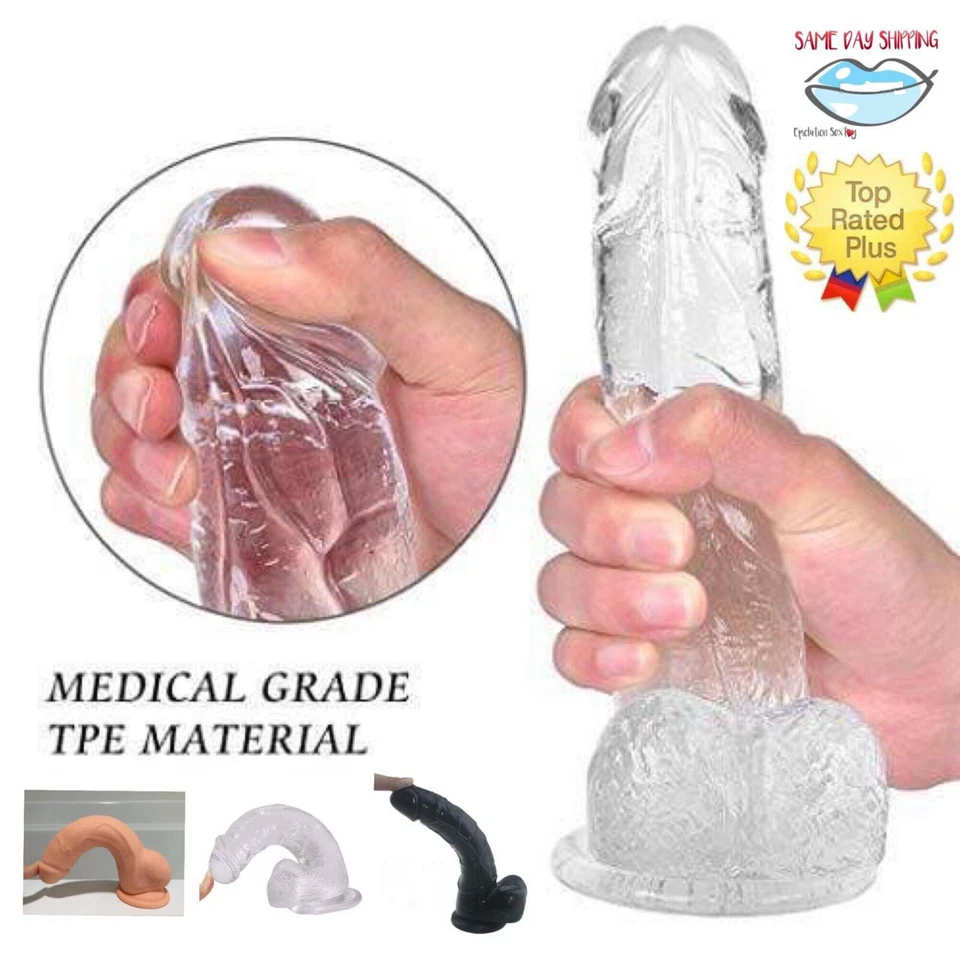 Consolador realista impermeable pene suave realista juguete sexual ventosa anal NO TÓXICO Foto 1 de 4