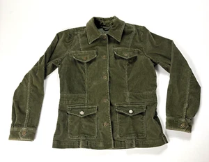 Eddie Bauer Womens Corduroy Jacket Green Sz M Button Up Specially Dyed EUC - Picture 1 of 7