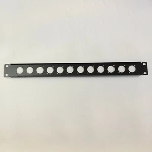Panel de rack de acero prepuchado de 1U 19 pulgadas serie 12 "D" XLR Speakon RJ45 recortes - Imagen 1 de 5
