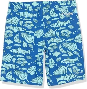 Brand new Columbia size Youth Large Super Backcast Swim Shorts Blue Fish Leaves - Picture 1 of 2