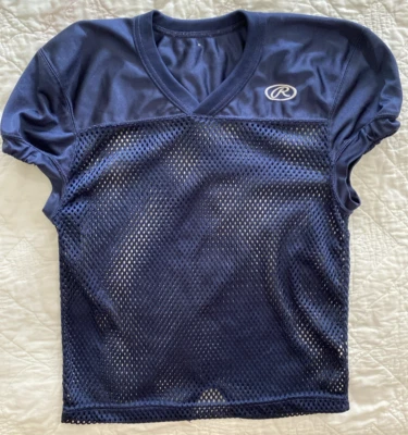 Camiseta de fútbol juvenil Rawlings corte profesional, mediana, azul marino Foto 1 de 3