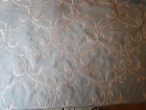 Colefax & Fowler VIENNE Blue Linen Ivory Embroidery Fabric BTYD - Picture 1 of 7