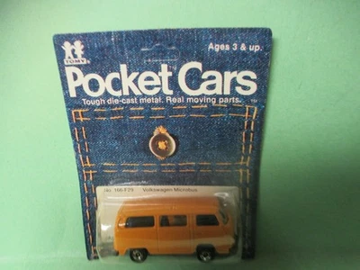 RARE Vintage 1977 Tomica Tomy Pocket Cars VW  Volkswagen Micro Bus Blister pk - Image 1 of 4