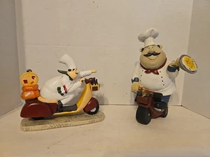 Italienischer Meisterkoch auf Motorrad 7"/9" Harz Thekenfiguren Statuen Küche  - Bild 1 von 19