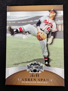 2010 Topps Triple Threads WARREN SPAHN Gold SSP #/99!✨ HOF & Braves Legend!! 🔥 - Picture 1 of 23
