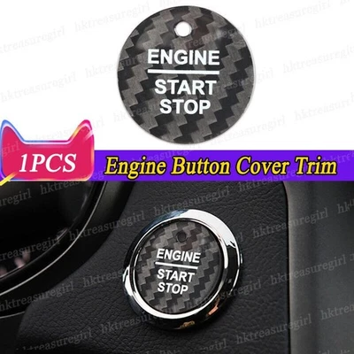 Carbon Fiber Style Engine Button Cover Trim For Ford Everest Ranger 2015-2022 - image 1 of 4