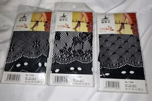 3 Pairs Fashion Women Lace Ankle High Fish Net Socks Jiemeihua NEW - Picture 1 of 2