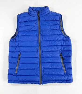 32 Degrees Mens L Down Puffer Vest Nylon Jacket Blue Heat Packable Gorpcore Warm - Image 1 of 4