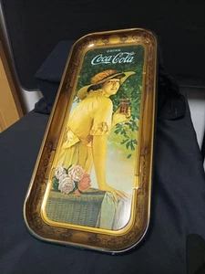 Coca Cola Tray Elaine Antique Girl With Flower Basket WW1 1916 - Picture 1 of 4