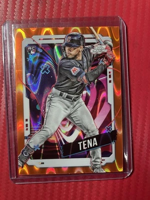 Jose Tena RC SP 17/25 orange galactic refractor 2024 topps chrome #8 - Image 1 of 2
