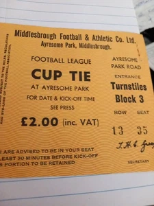 Middlesbrough v Ipswich 80/81 Cup Ticket Stubb - Picture 1 of 2