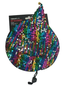 Costume streghe paillettes cappello animale domestico cane taglia M/L nuovo campanella in alto nuovo su cartoncino - Foto 1 di 12