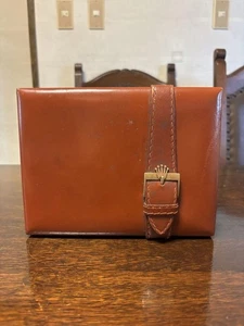 Rolex Watch Box Vetrina Legno Marrone Vintage Lusso Accessorio Da Collezione E49 - Foto 1 di 11