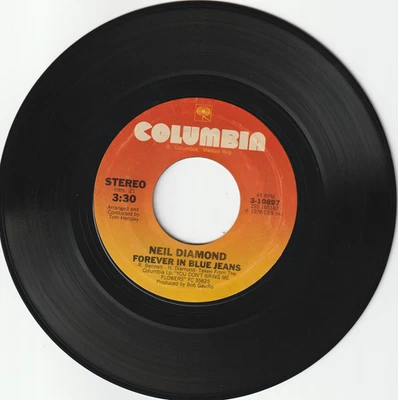Neil Diamond - Forever in Blue Jeans / Remember Me 7" Vinyl 45 RPM Record 1979 - Image 1 of 2
