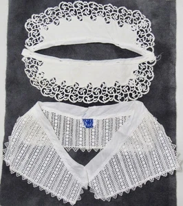 1940s Lot of 2 White Lace Detachable Collars Saka & Unbranded - Picture 1 of 6