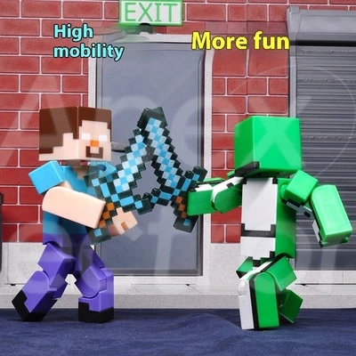 For Minecraft Character Plastic Blocks Steve HIM Entity 303 Dream Toys