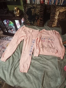Friends The TV Series light pink pajama set,NWT.M 8-10 top,L 12-14 bottom,soft. - Picture 1 of 9