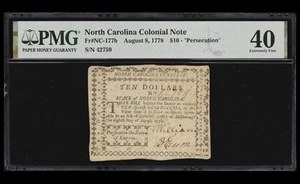 1778 NORTH CAROLINA American Revolution Colonial Continental Currency, PMG XF 40 - Picture 1 of 4