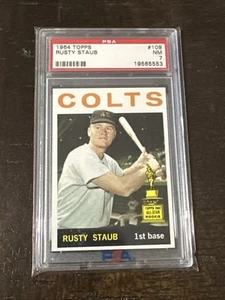1964 TOPPS ALL-STAR ROOKIE #109 RUSTY STAUB COLT .45s PSA 7 - Picture 1 of 2