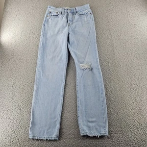 Levis Premium Jeans Women 25 (23x27) Blue  Wedgie Straight Distressed Light Wash - Picture 1 of 17