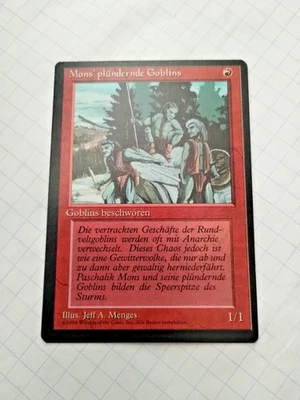Mtg Mon's Goblin Raiders (Mons' Plundernde Goblins) German FBB Miscut - Uncirc. - Image 1 of 3