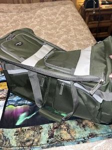 Luggage-Olympia Green 8 Pocket Rolling Duffle Bag 1339 can be Carry on! NEW - Picture 1 of 6