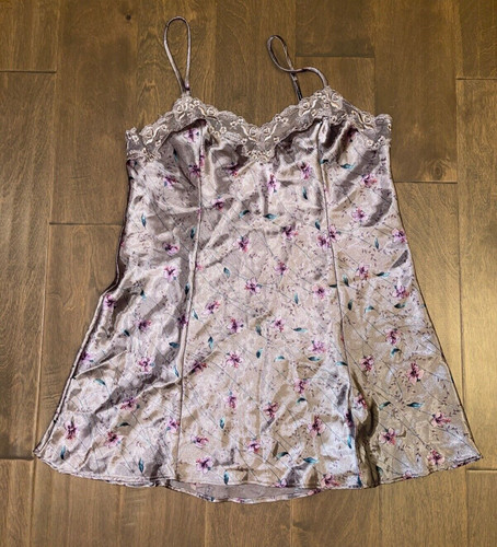 UNDERCOVER Abito Victoria Secret sexy viola verde fiori seta medio vintage