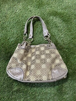 KATHY Van Zeeland Y2K Cartera Bolso de Mano Tostado Floral Cachemira Princesa Dije Foto 1 de 4