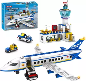 City Airport Terminal Set 886 Pcs 6-in-1 Airplane Blocks Toy for Kids 6-12+ - Picture 1 of 12