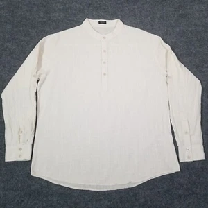 Camicia Coofandy uomo taglia M cotone canapa 3/4 a maniche lunghe tunica beige - Foto 1 di 9