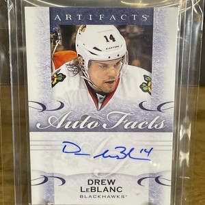2014-15 Upper Deck Artifacts Drew LeBlanc AutoFacts #A-DL Autograph Blackhawks