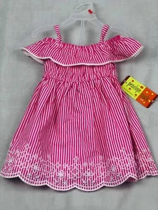 Penelope Mack Girl's Spaghetti Strap Pink stripe Sundress w/Blummers 18M - NEW - Picture 1 of 5