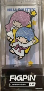 Sanrio Little Twin Stars GLITTER Figpin Pin 897 LIMITED 500 RARE HTF KIKI LALA - Picture 1 of 7