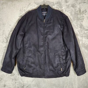 Roundtree & Yorke Coat Men's 2XT Blue Suede Navy - Picture 1 of 15
