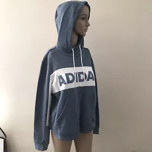 Maglione con cappuccio grigio/bianco Adidas Top maniche lunghe ragazzo taglia, Large - Foto 1 di 7