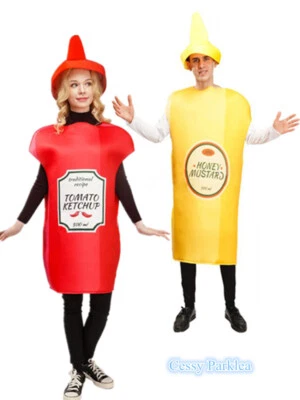 Z-C4-1 Adulto Ketchup Mostaza Tomate Salsa Divertido Comida Fiesta Disfraz Foto 1 de 4