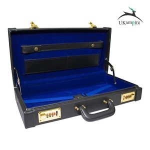 Masonic Regalia Half Apron Hard Case Briefcase (Black Real Leather) - Picture 1 of 5