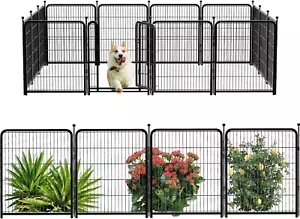 Dog Playpen 48Inch, Dog Fence Outdoor for Yard. Wide Door Low Threshold 8 Panels - Picture 1 of 12