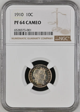 1910 Proof Barber Dime NGC PF 64 Cameo Cover