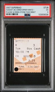 Superbad Ticket Stub Chirstopher Mintz-Plasse & Emma Stone Film Debut 8/28/07 - Photo 1/2