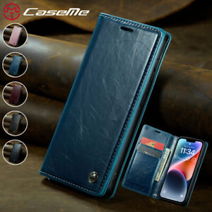 Magnetic Wallet Case Card Flip Cover for iPhone 15 14 13 12 11 Pro Max XR SE 7 8