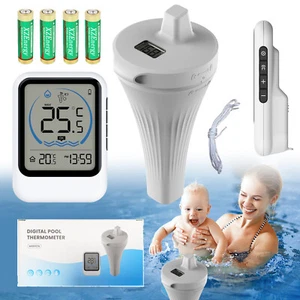 Poolthermometer Schwimmend Pool Thermometer Funk LCD Digitales IP68 Wasserdicht - Bild 1 von 21