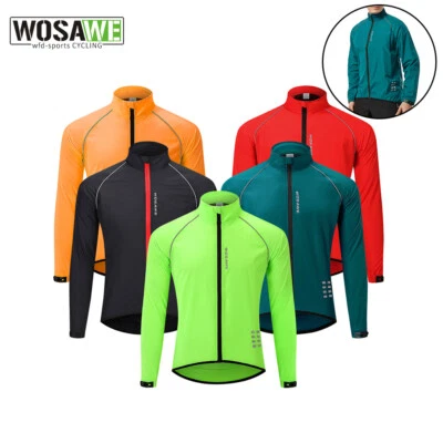 WOSAWE Men Cycling Jacket Visible Waterproof Breathable Lightweight Windbreaker - Image 1 of 4