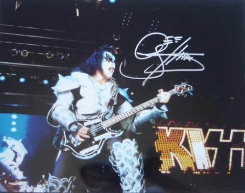 Gene Simmons autographed signed auto KISS concert 11x14 photo Real Deal hologram Cover